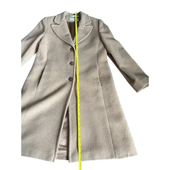 Larry Levine Camel Hair Wool Coat - Size 10 (S-M) - Picture 7 of 9